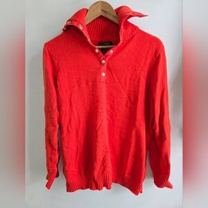 Ralph Lauren Bold Orange Zip-Up Sweater